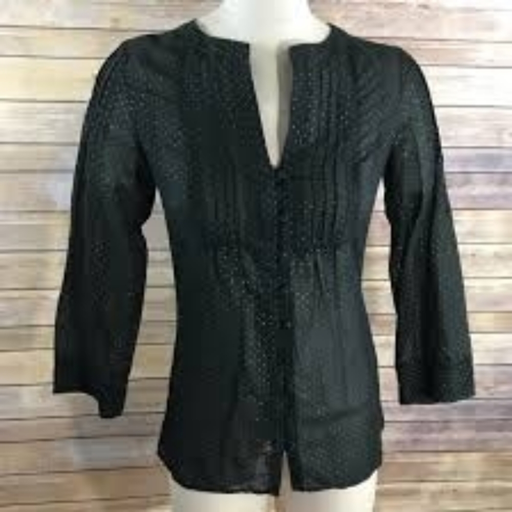 Joie Blouse Black/ Silver Glitter Polka Dot